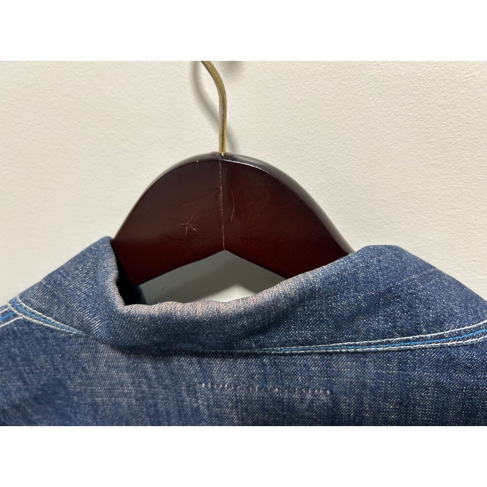 LOCO The Dawn of‎ An Era Denim Jacket Embroidered Graphic Blue Jean Coat - Picture 7 of 7